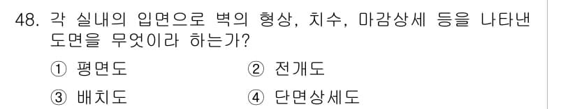 전산응용건축제도기능사 2016년 48번 - 정답과 핵심 포인트를 검수 중인 기출문제