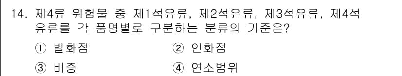 소방설비산업기사(전기) 2016년 14번 - . 연소범위

해설: 연소범위는 화재와 관련된 위험물의 구분 기준으로, ... 에 관한 핵심 기출문제