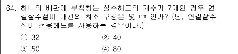 소방설비산업기사(기계) 2016년 64번 - 정답과 핵심 포인트를 검수 중인 기출문제