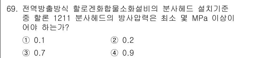 소방설비산업기사(기계) 2017년 69번 - 정답과 핵심 포인트를 검수 중인 기출문제