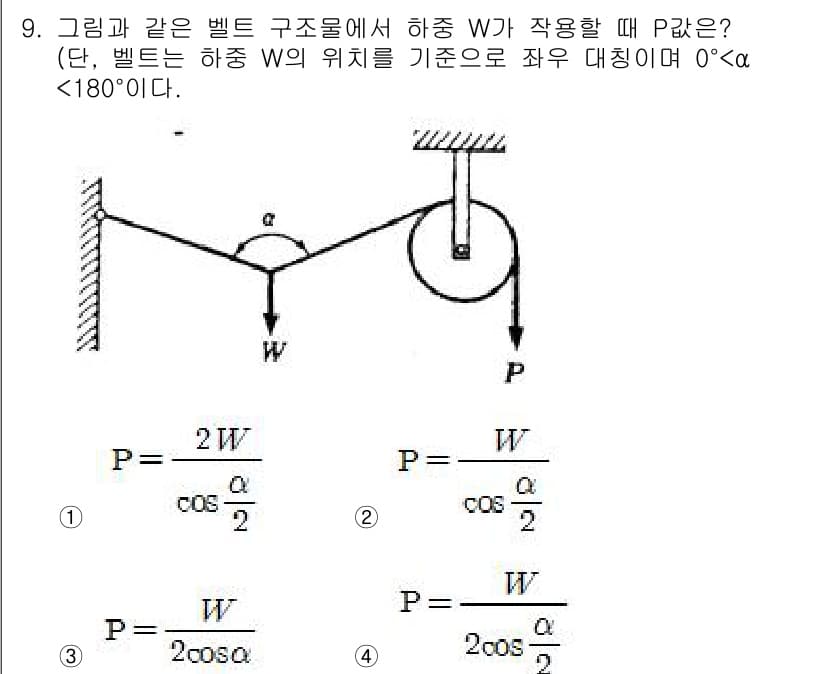 일반기계기사 2016년 9번 - 정답과 핵심 포인트를 검수 중인 기출문제