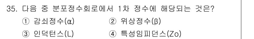통신설비기능장 2015년 35번 - 1차 정수는 감쇠 특성과 관련이 있는 파라미터로, 신호의 손실 정도를 나... 에 관한 핵심 기출문제