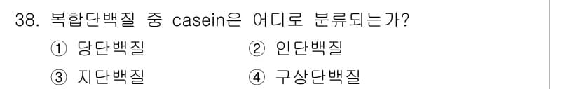 식품안전기사 2017년 38번 - Casein은 단백질의 일종으로, 주로 우유에서 발견됩니다. 이는 인단백... 에 관한 핵심 기출문제