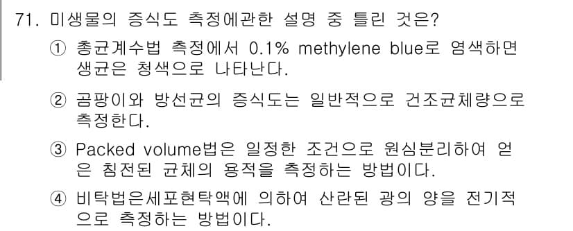 식품안전기사 2017년 71번 - 정답과 핵심 포인트를 검수 중인 기출문제