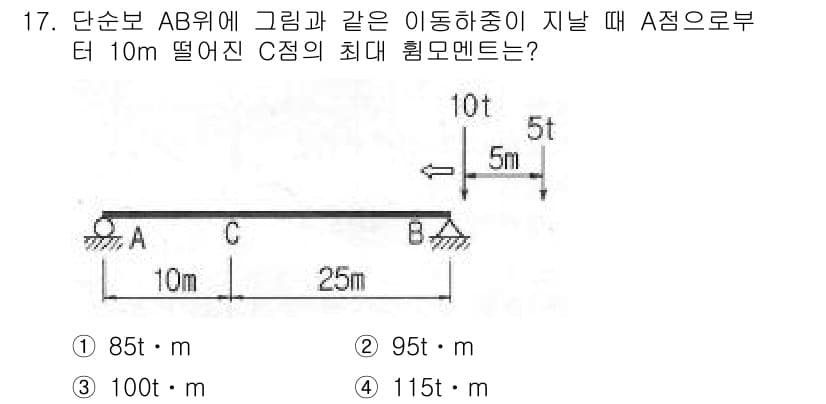 토목기사 2017년 17번 - 정답과 핵심 포인트를 검수 중인 기출문제