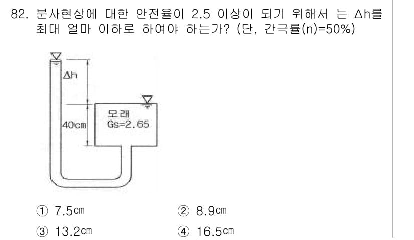 토목기사 2017년 82번 - 정답과 핵심 포인트를 검수 중인 기출문제