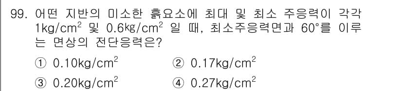 토목기사 2017년 99번 - 정답과 핵심 포인트를 검수 중인 기출문제