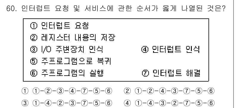 컴퓨터시스템기사(B형) 2017년 60번 - 정답과 핵심 포인트를 검수 중인 기출문제
