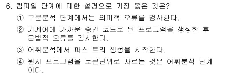 컴퓨터시스템기사(A형) 2017년 6번 - 정답과 핵심 포인트를 검수 중인 기출문제