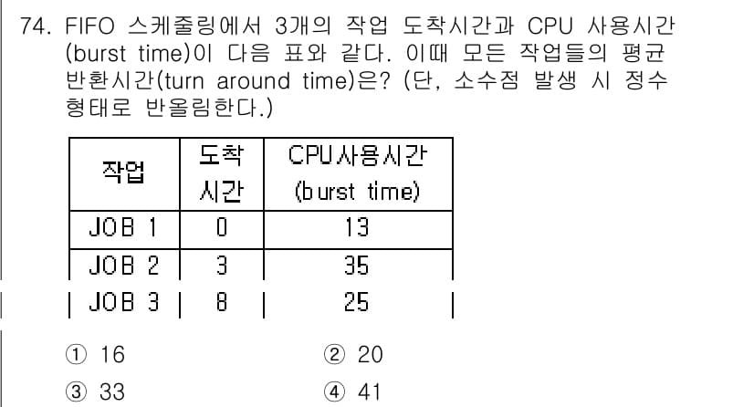 컴퓨터시스템기사(A형) 2017년 74번 - 정답과 핵심 포인트를 검수 중인 기출문제