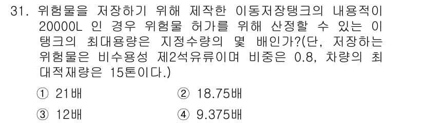 위험물산업기사 2017년 31번 - 정답과 핵심 포인트를 검수 중인 기출문제
