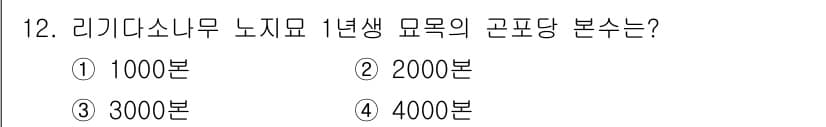 산림기능사 2015년 12번 - 정답과 핵심 포인트를 검수 중인 기출문제