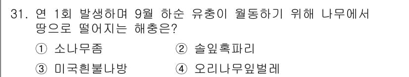 산림기능사 2016년 31번 - 정답과 핵심 포인트를 검수 중인 기출문제