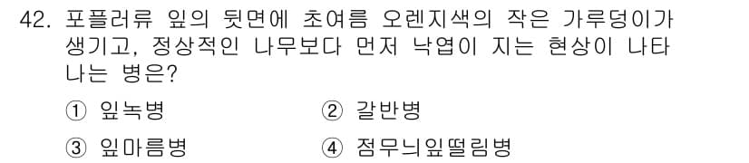 산림기능사 2016년 42번 - 정답과 핵심 포인트를 검수 중인 기출문제