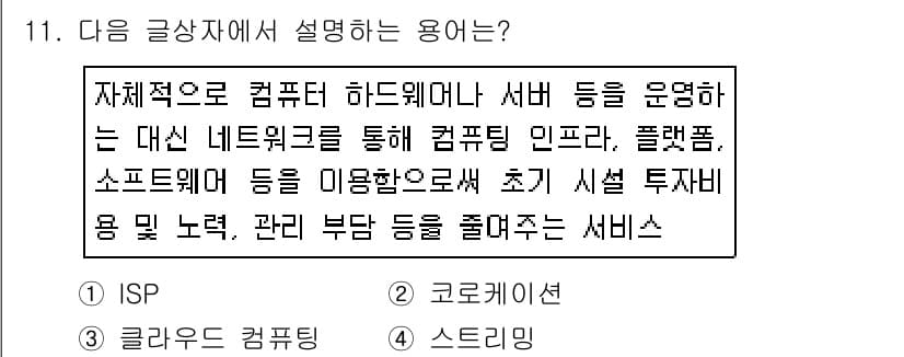 전자상거래운용사 2016년 11번 - 정답과 핵심 포인트를 검수 중인 기출문제