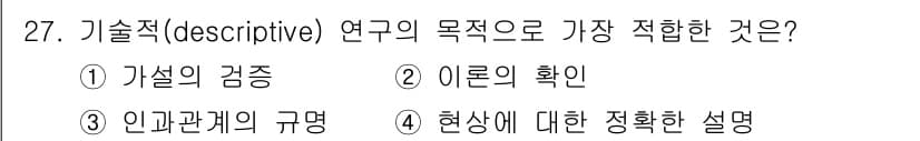 사회조사분석사_2급 2015년 27번 - 정답과 핵심 포인트를 검수 중인 기출문제