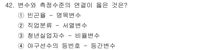 사회조사분석사_2급 2017년 42번 - 정답과 핵심 포인트를 검수 중인 기출문제