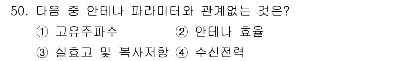 무선설비기사 2017년 50번 - 정답은 ① 고유주파수입니다. 고유주파수는 시스템의 자연 진동 주파수를 나... 에 관한 핵심 기출문제