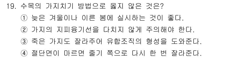 산림산업기사(구60문항) 2015년 19번 - 정답과 핵심 포인트를 검수 중인 기출문제