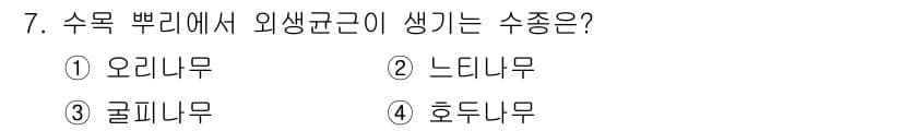 산림산업기사(구60문항) 2015년 7번 - 외생근은 수목의 뿌리에서 발생하는 추가적인 뿌리를 의미하며, 이는 주로 ... 에 관한 핵심 기출문제