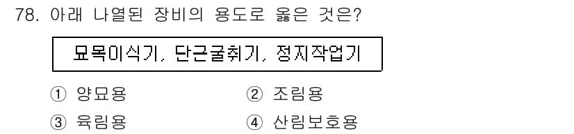 산림산업기사(구60문항) 2015년 78번 - 정답과 핵심 포인트를 검수 중인 기출문제