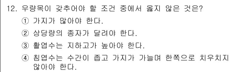 산림산업기사 2015년 12번 - 정답과 핵심 포인트를 검수 중인 기출문제