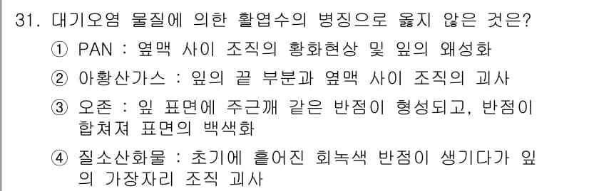 산림산업기사(구60문항) 2016년 31번 - 정답과 핵심 포인트를 검수 중인 기출문제