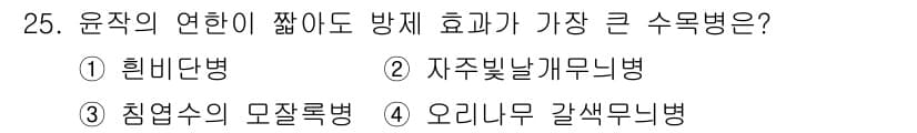 산림산업기사(구60문항) 2017년 25번 - 정답과 핵심 포인트를 검수 중인 기출문제