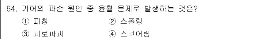 설비보전산업기사 2016년 64번 - 정답과 핵심 포인트를 검수 중인 기출문제