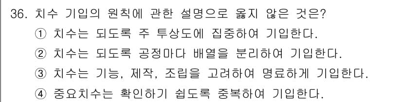 기계설계산업기사 2017년 36번 - 정답과 핵심 포인트를 검수 중인 기출문제