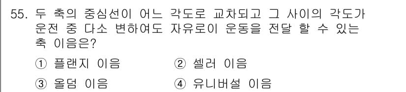 기계설계산업기사 2017년 55번 - 정답과 핵심 포인트를 검수 중인 기출문제
