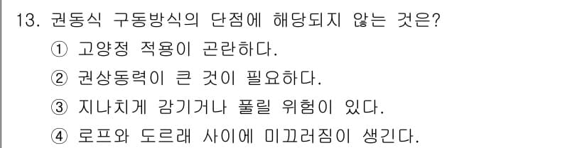 승강기기사 2016년 13번 - 정답과 핵심 포인트를 검수 중인 기출문제