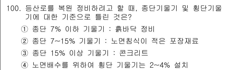 조경기사 2016년 101번 - 정답과 핵심 포인트를 검수 중인 기출문제