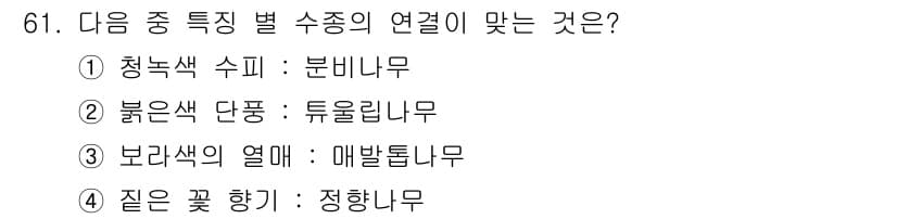 조경기사 2016년 61번 - 정답과 핵심 포인트를 검수 중인 기출문제