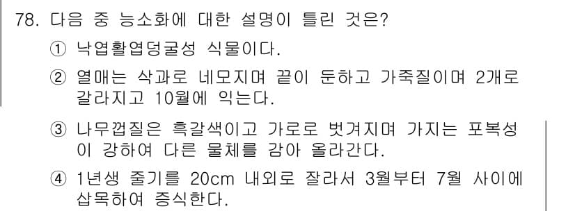 조경기사 2016년 78번 - 정답과 핵심 포인트를 검수 중인 기출문제