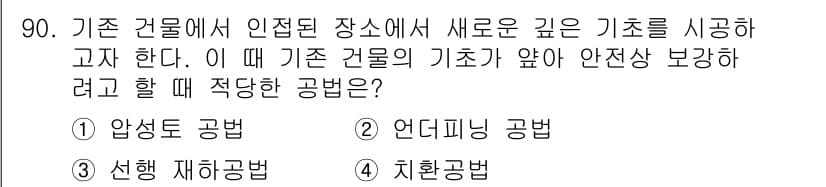 건설안전산업기사 2016년 90번 - 정답과 핵심 포인트를 검수 중인 기출문제