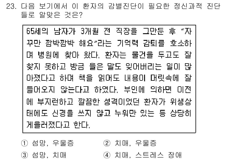 임상심리사_2급 2016년 23번 - 정답과 핵심 포인트를 검수 중인 기출문제