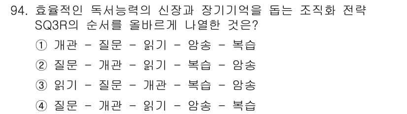 임상심리사_2급 2017년 94번 - 정답과 핵심 포인트를 검수 중인 기출문제