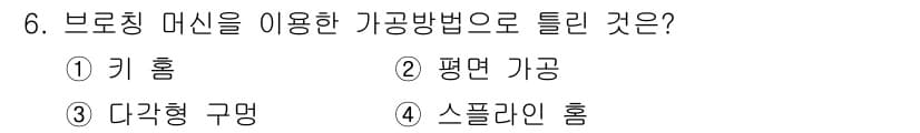 컴퓨터응용가공산업기사 2015년 6번 - 정답과 핵심 포인트를 검수 중인 기출문제