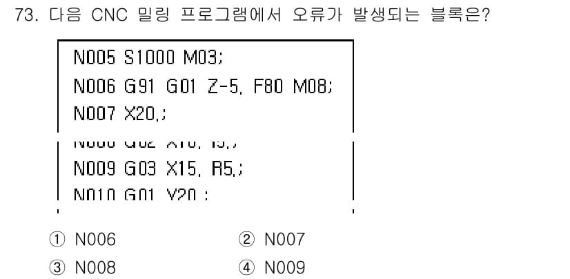 컴퓨터응용가공산업기사 2016년 73번 - 정답과 핵심 포인트를 검수 중인 기출문제