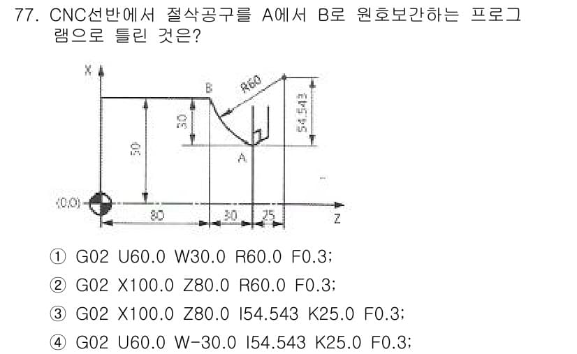 컴퓨터응용가공산업기사 2016년 77번 - 정답과 핵심 포인트를 검수 중인 기출문제