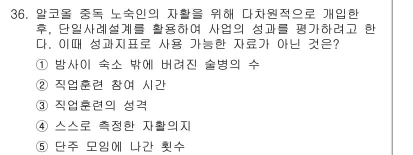 사회복지사_1급(2교시)(구) 2018년 36번 - 정답과 핵심 포인트를 검수 중인 기출문제