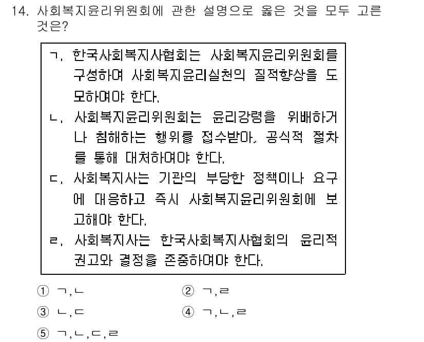 사회복지사_1급(2교시) 2018년 14번 - 정답과 핵심 포인트를 검수 중인 기출문제