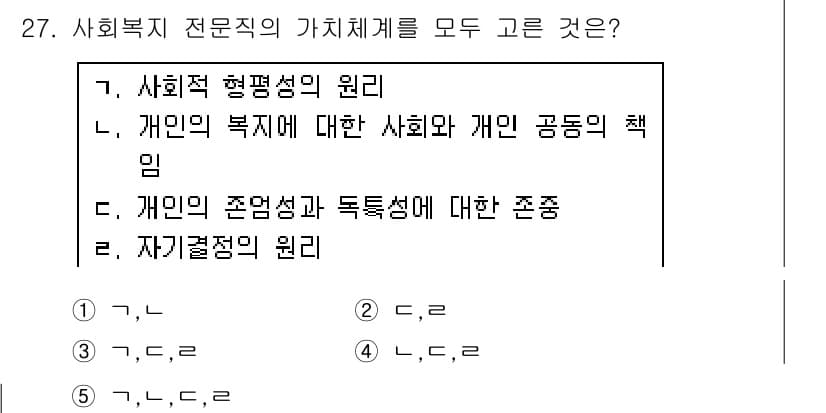 사회복지사_1급(2교시) 2018년 27번 - 정답과 핵심 포인트를 검수 중인 기출문제