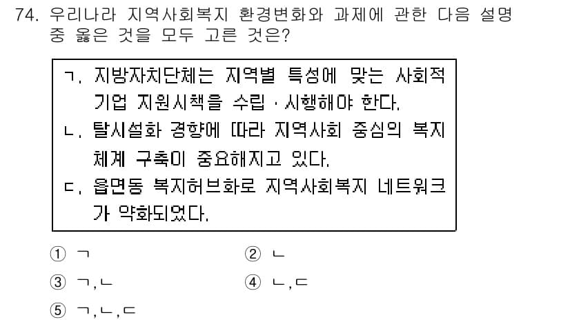 사회복지사_1급(2교시) 2018년 74번 - 정답과 핵심 포인트를 검수 중인 기출문제