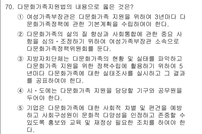 사회복지사_1급(3교시)(구) 2018년 70번 - 정답과 핵심 포인트를 검수 중인 기출문제