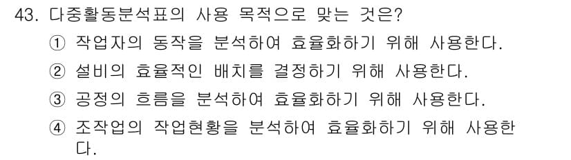 품질경영기사 2016년 43번 - 정답과 핵심 포인트를 검수 중인 기출문제