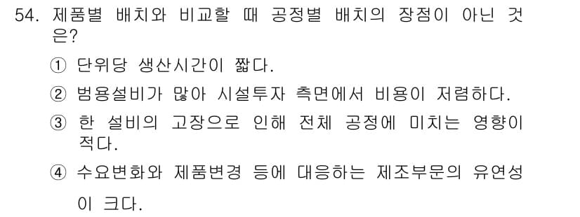 품질경영기사 2016년 54번 - 정답과 핵심 포인트를 검수 중인 기출문제