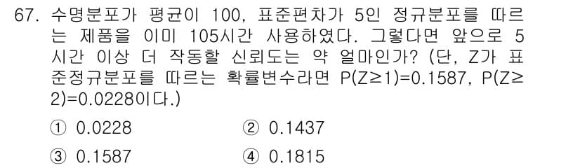 품질경영기사 2016년 67번 - 정답과 핵심 포인트를 검수 중인 기출문제