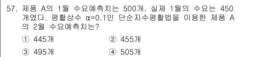 품질경영기사 2017년 59번 - 정답과 핵심 포인트를 검수 중인 기출문제